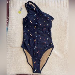 SUMMERSALT Ruched Sidestroke Size 4 Color scatter stars in Deep Sea NWT